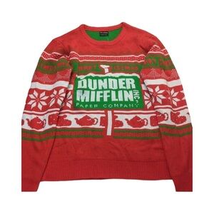 The Office Dunder Mifflin Christmas Ugly Sweater Holiday Size L